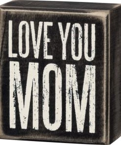 Petals And Blooms Decor Love You Mom Block Sign