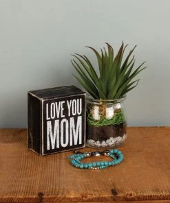 Petals And Blooms Decor Love You Mom Block Sign