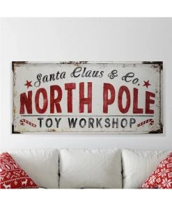 Petals And Blooms Home Decor Large North Pole Sign Signs + Wall Decor