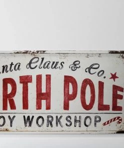 Petals And Blooms Home Decor Large North Pole Sign Signs + Wall Decor