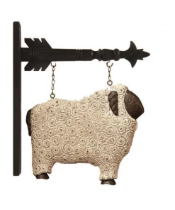 Petals And Blooms Home Decor 12″ White Resin Sheep Arrow Replacement