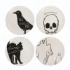 Petals And Blooms Home Decor Halloween Art Line Plates | 4 Assort.