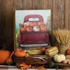 Petals And Blooms Home Decor Red Truck Pumpkin Box Sign Fall & Halloween Decor