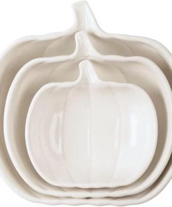 Petals And Blooms Home Decor White Pumpkin Plate | 3 Assorted