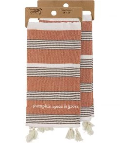 Petals And Blooms Home Decor Pumpkin Spice Is Gross Dish Towel Fall & Halloween Decor