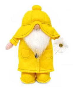 Petals And Blooms Decor Large Raincoat Gnome With Flower