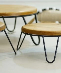 Petals And Blooms Home Decor Round Wood/Metal Risers Charcuterie & Wood Accessories