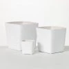 Petals And Blooms Home Decor White Ribbed Square Planter Vases & Pots