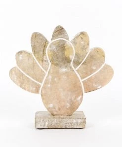 Petals And Blooms Home Decor Mango Wood Turkey Cutout Table Top Decor
