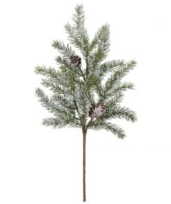 Petals And Blooms Home Decor White Spruce Pinecone Stem Greenery + Floral